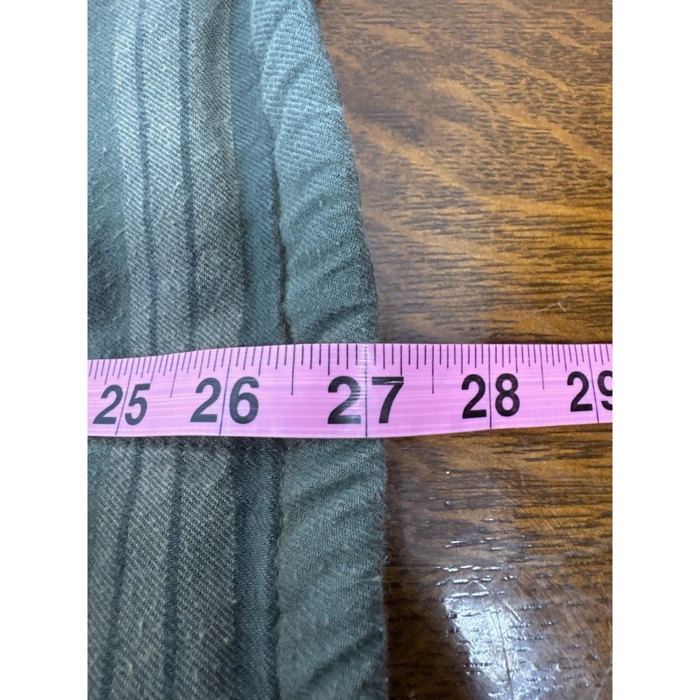 The North Face Jacket Mens Medium Green Striped Sherpa‎ Lined Flannel Shacket - Picture 6 of 6